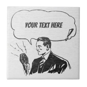 Custom Retro Announcer Comic Tile