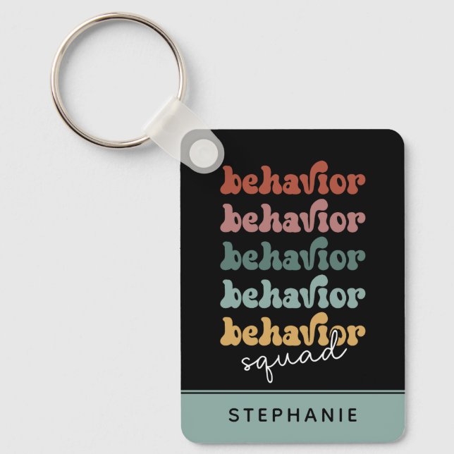 Custom Retro Behavior Squad Behavioral Therapist Key Ring (Front)