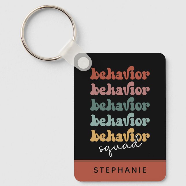 Custom Retro Behaviour Squad Behavioural Therapist Key Ring (Front)