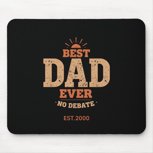 Custom Retro Best Dad Ever Personalised Gift Mouse Mat (Front)