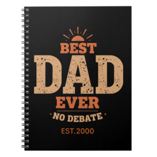 Custom Retro Best Dad Ever Personalised Gift Notebook