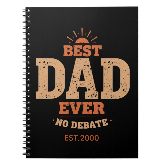 Custom Retro Best Dad Ever Personalised Gift Notebook (Front)