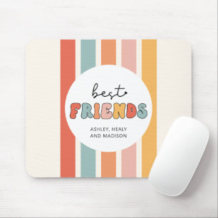 Custom Retro Best Friends BFFs Cute Besties Gifts Mouse Mat