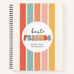 Custom Retro Best Friends BFFs Cute Besties Gifts Notebook