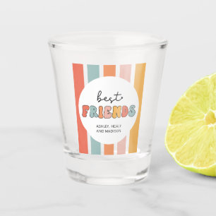Custom Retro Best Friends BFFs Cute Besties Gifts Shot Glass