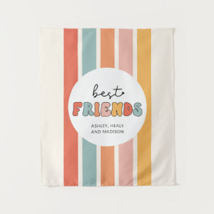 Custom Retro Best Friends BFFs Cute Besties Gifts Tapestry