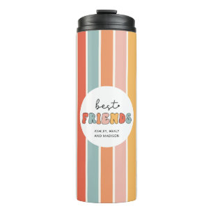 Custom Retro Best Friends BFFs Cute Besties Gifts Thermal Tumbler