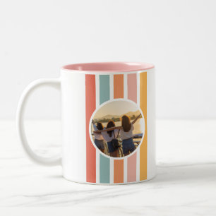 Custom Retro Best Friends BFFs Cute Besties Photo Two-Tone Coffee Mug