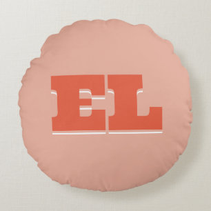 Custom Retro Bold College Dorm Monogram  Round Cushion