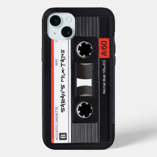 Custom Retro Cassette Tape iPhone 15 Mini Case