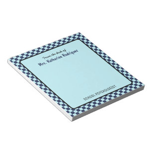 Custom Retro Check Pattern School Psychologist Notepad