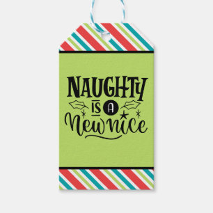 Custom Retro Christmas "Naughty is a New Nice" Gift Tags