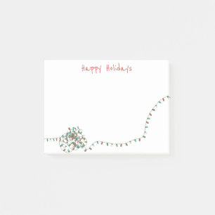 Custom Retro Christmas Tree String Lights Holiday Post-it Notes