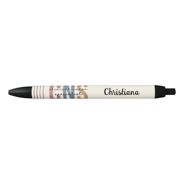 Custom Retro CNS Clinical Nurse Specialist Black Ink Pen (Front)