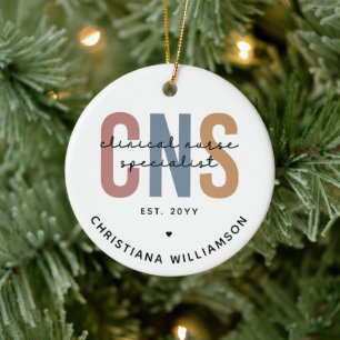 Custom Retro CNS Clinical Nurse Specialist Ceramic Tree Decoration