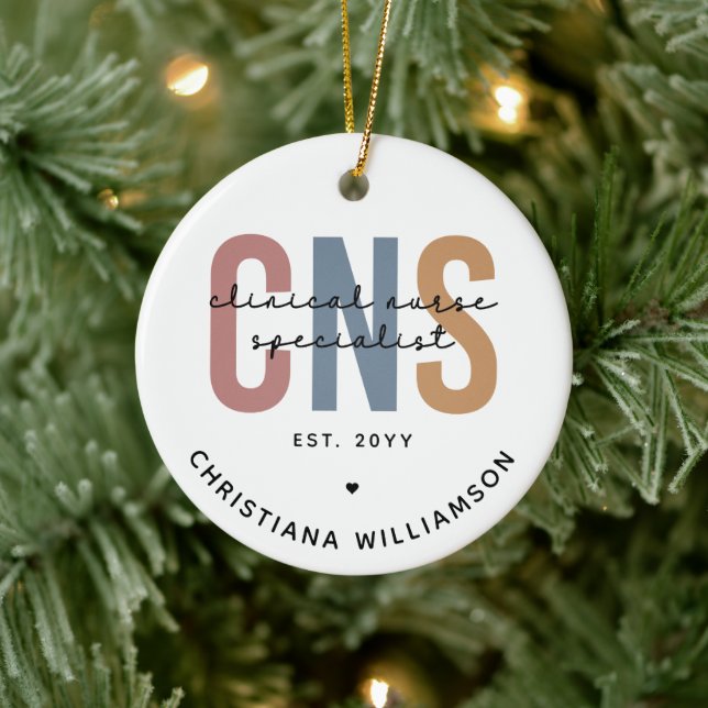 Custom Retro CNS Clinical Nurse Specialist Ceramic Tree Decoration (Tree)