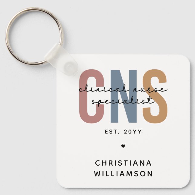 Custom Retro CNS Clinical Nurse Specialist Key Ring (Front)