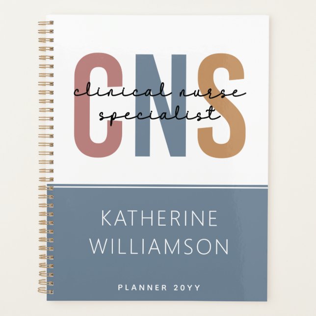 Custom Retro CNS Clinical Nurse Specialist Planner (Front)