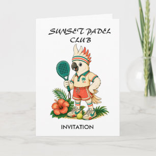 Custom Retro Cockatoo Junior Padel Club Kids Invitation