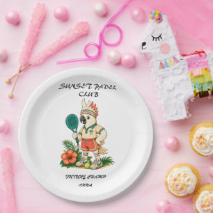 Custom Retro Cockatoo Junior Padel Club Kids Paper Plate