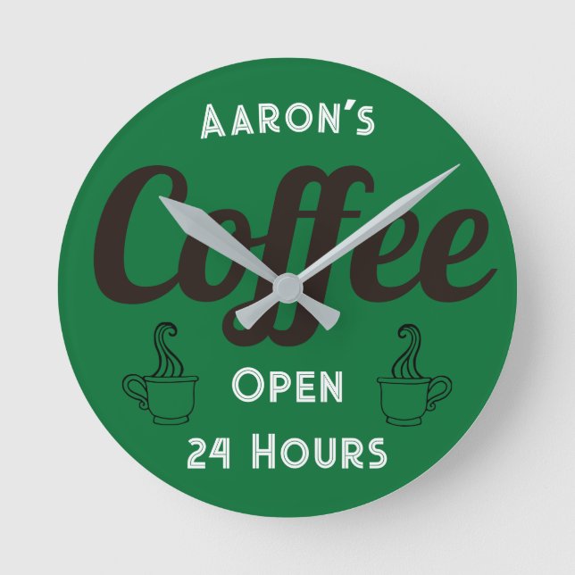 Custom Retro Coffee Shop Clock  (Front)
