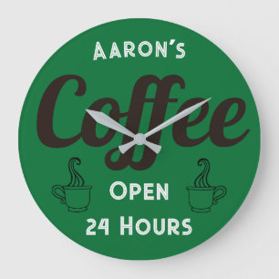 Custom Retro Coffee Shop Clock