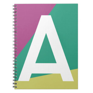 Custom Retro Colour Block Monogram Notebook