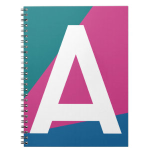 Custom Retro Colour Block Monogram Notebook