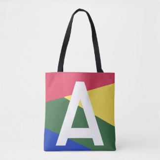 Custom Retro Colour Block Monogram Tote Bag