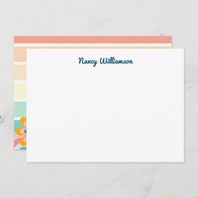Custom Retro Colourful Candy Pastels Stripes  Card (Front/Back)