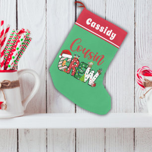 Custom  Retro Cousin Crew Christmas  Small Christmas Stocking