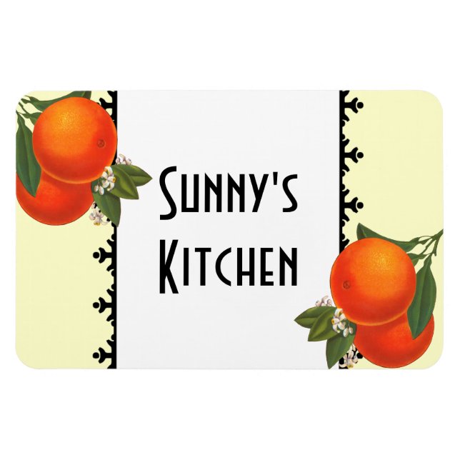 Custom Retro Crate Art Oranges Magnet (Horizontal)