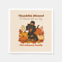 Custom Retro Dachshund Thanksgiving Fall Dog