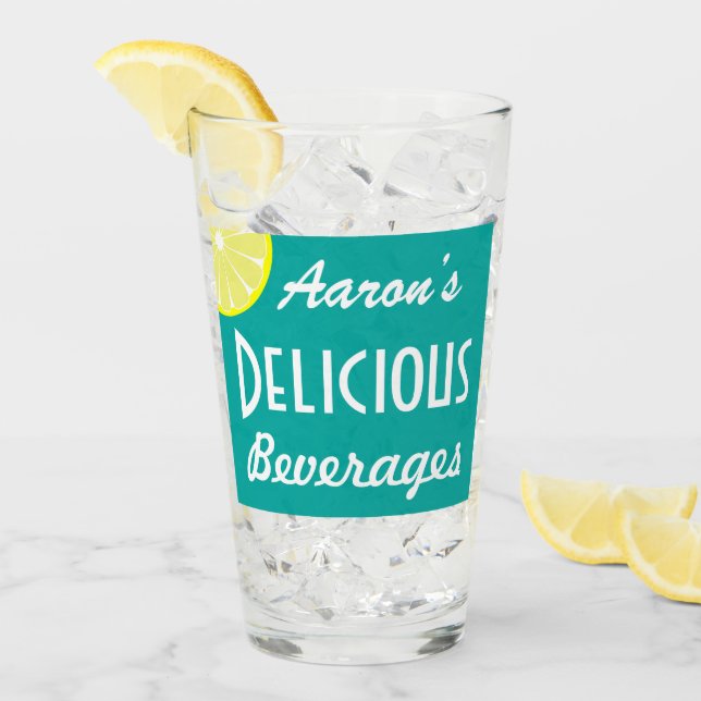 Custom Retro Delicious Beverage Glass Gift (Front Ice)