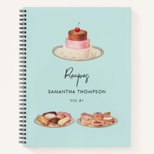 Custom Retro Dessert Recipe Cookbook Notebook