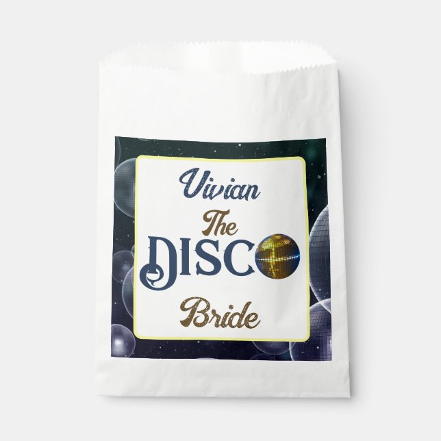 Custom  Retro Disco Bachelorette Party Disco Bride Favour Bags (Front)