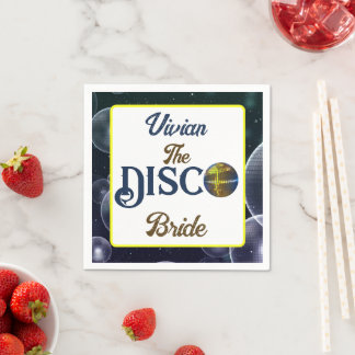 Custom  Retro Disco Bachelorette Party Disco Bride Napkin