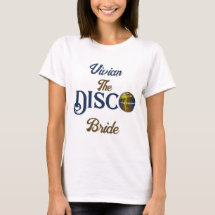 Custom Retro Disco Bachelorette Party Disco Bride T-Shirt