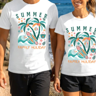 Custom Retro Family Beach Vacation T-Shirt