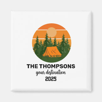 Custom retro family Mountain vacation Magnet
