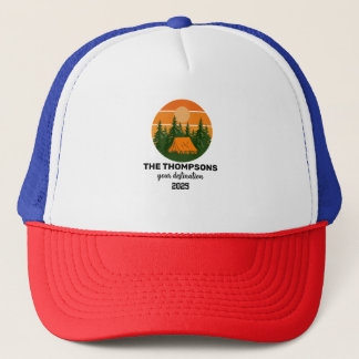 Custom retro family Mountain vacation Trucker Hat