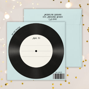 Custom Retro Faux Vinyl Record Music Birthday Envelope