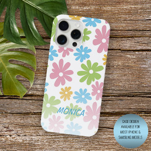 Custom Retro Floral Art Pattern iPhone 12 15 Pro Max Case