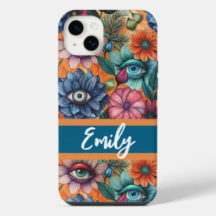 Custom Retro Floral Pattern iPhone 14 Plus Case