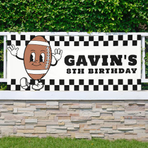 Custom Retro Football Birthday Party Vinyl Outdoor Banner