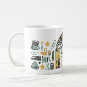 Custom Retro Geometric School Arch Graduation Coffee Mug