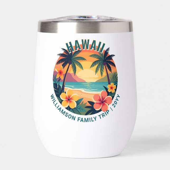 Custom Retro Hawaii Tropical Vacation Family Trip (Front)