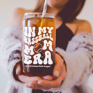 Custom Retro "In My Baseball Mum Era" Can Glass