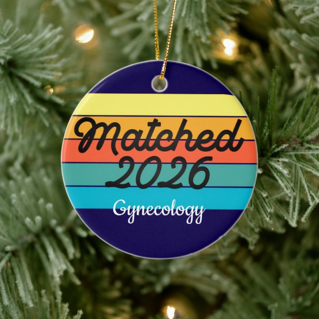 Custom Retro Match Day 2025 Medical Residency  Ceramic Tree Decoration (Tree)