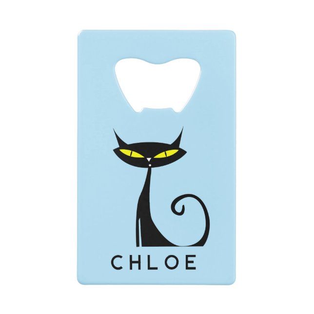 Custom Retro Mid Century Modern Atomic Black Cat (Front)